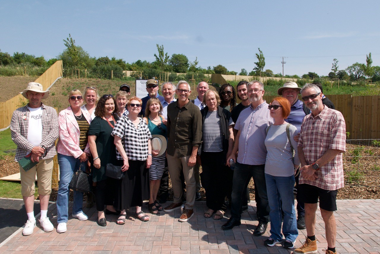 Gary lineker opens new social housing in pilto